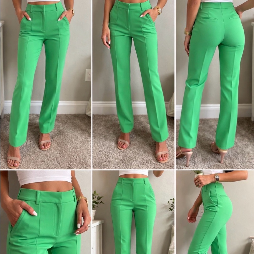 Gianni Bini Vibrant Green Straight Leg Pants